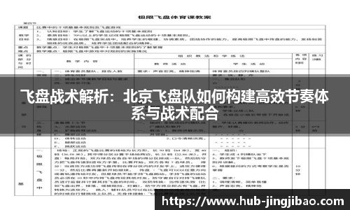 飞盘战术解析：北京飞盘队如何构建高效节奏体系与战术配合